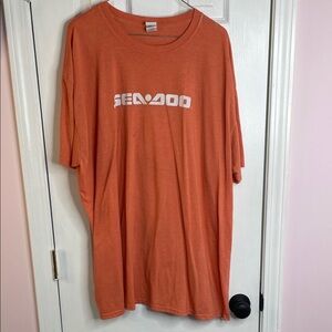 Gildan Orange Short-Sleeve Tee with White SEA-DOO Logo